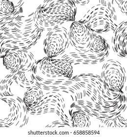 Abstract ripple line seamless pattern. Wavy swirl ornamental background
