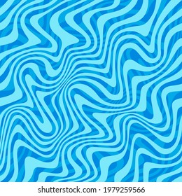 Abstract Ripple Seamless Pattern with Flow of Water Waves. Vector Blue Background. Illustration of Ocean, Aquarium, Sea, River, Lake or Swimming Pool Clear Water