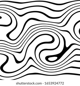 Abstract rippled lines pattern with wavy vibrant facture on background. Square format. Vector illustration EPS 10. Editable vector element for creating and graphic design. Social media template. 