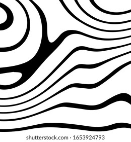 Abstract rippled lines pattern with wavy vibrant facture on background. Square format. Vector illustration EPS 10. Editable vector element for creating and graphic design. Social media template. 