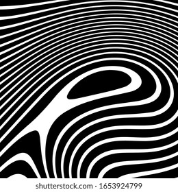 Patrón de líneas rotas abstractas con una fabricación vibrante ondulada sobre el fondo. Formato cuadrado. Ilustración del vector EPS 10. Elemento vectorial editable para la creación y diseño gráfico. Plantilla de medios sociales. 