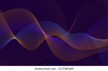 abstract rippled twisted dotted blended gradient lines background