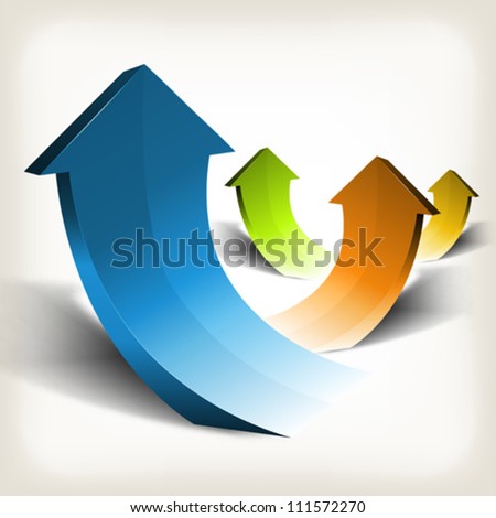 Abstract Rising Arrows/ Illustration of an arrangement of abstract vintage rising arrows, symbolizing growth, wealth and success
