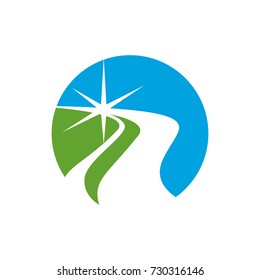 Abstract river or road logo design template vector