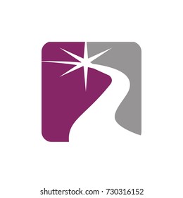 Abstract river or road logo design template vector