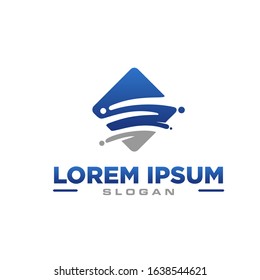 Abstract River shape logo design template vector