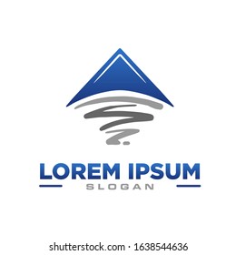 Abstract River shape logo design template vector