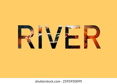 Abstract River Text Effect Design 
