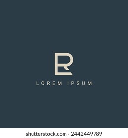 Abstract RL LR letter simple style logo design vector template