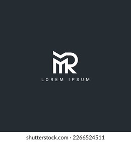 Abstract RM MR letter simple style logo design vector template.