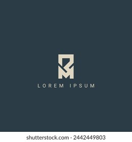 Abstract RM MR letter simple style logo design vector template