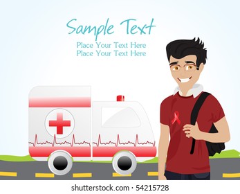 fondo de camino abstracto con ambulancia, estudiante