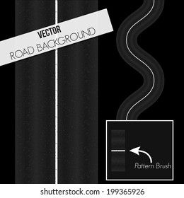 abstract road background with strip + road brush, Vector graphic