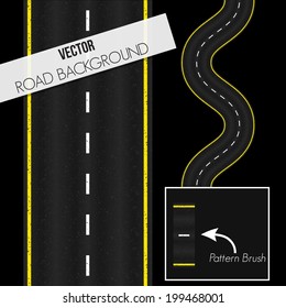 abstract road background with strip + road brush, Vector graphic