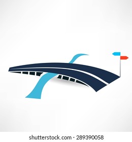 abstract road bridge icon