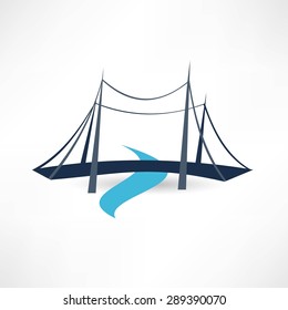 abstract road bridge icon
