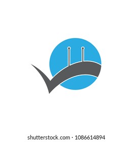 abstract road bridges circle logo vector