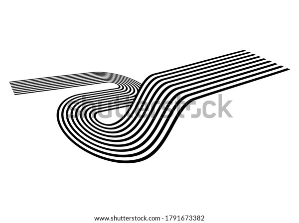 Abstract Road Curves Parallel Black Lines Stock Vector (Royalty Free ...