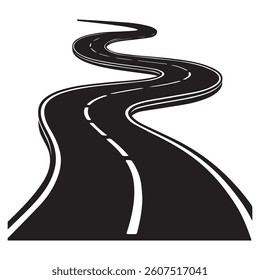 Abstract road icon silhouette design.