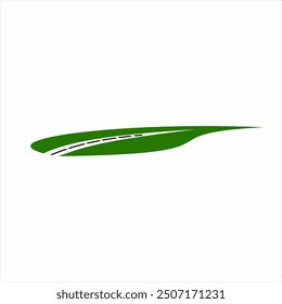 Abstract road logo design with leaf concept.