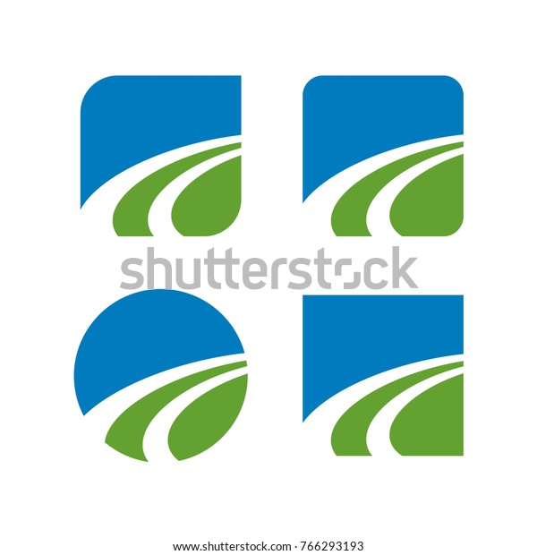 Abstract road logo, river,\
way, future, moving forward theme designed based in vector format\
illustration