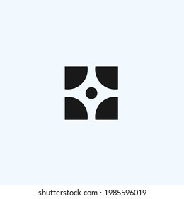 abstract road logo. square icon