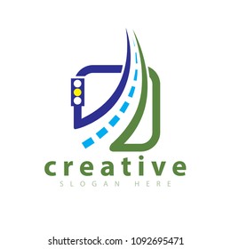 Abstract Road logo template, for transportation road logo
