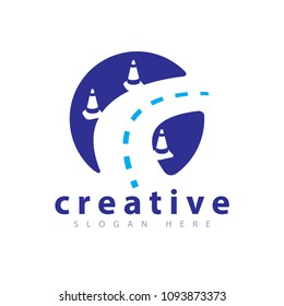 Abstract Road logo template, for transportation road logo