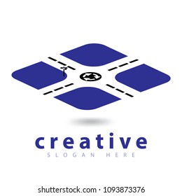 Abstract Road logo template, for transportation road logo