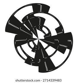 Abstraktes Straßenmuster. Radiale Linien. Kreisförmige Karte Vektor. Schwarze Transportgrafik. EPS 10.