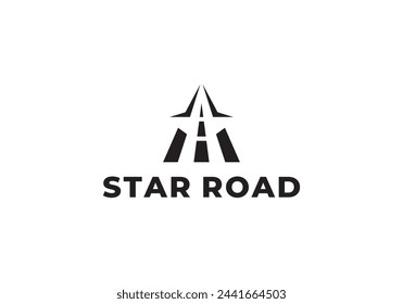 abstract road star logo icon design