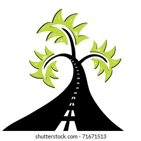 abstract road tree, symbol of nature recycling