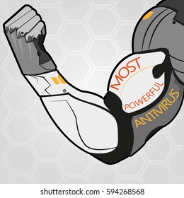 Abstract robot arm.White background