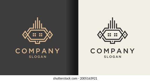 Logo-Vorlage für abstrakte Roboterbauweise
