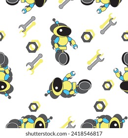 Abstract robot child and mecanic