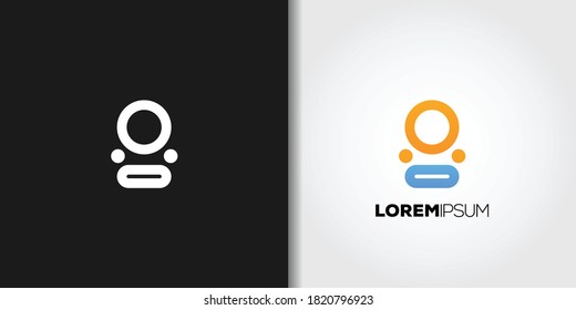 abstract robot face logo template vector set