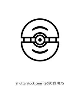 Abstract robot face rendered in simple black outline on a clean white background creates a friendly minimalist design ideal for tech-related branding and icon design.