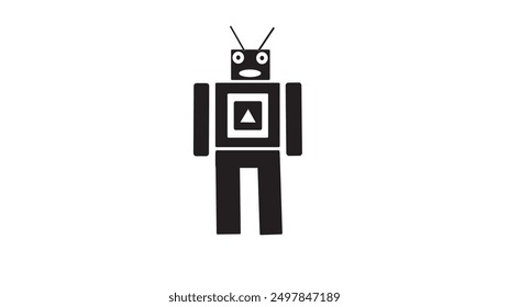 Abstract robot icon vector design template on white background.