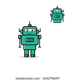 Abstract robot logo vector character.