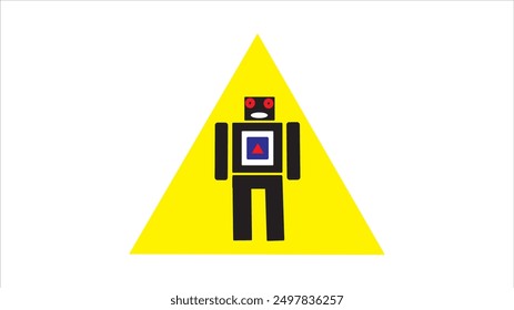 Abstract Robot machine, vector illustration,human design simple.