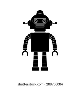 abstract robot silhouette on a white background