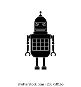 abstract robot silhouette on a white background