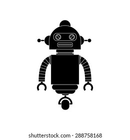 abstract robot silhouette on a white background