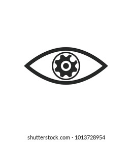 Abstract robotic eye icon.
