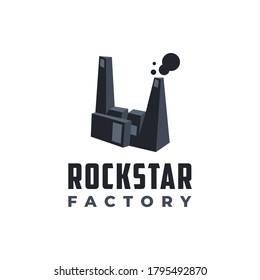 Abstract rock hand factory logo icon vector template on white background