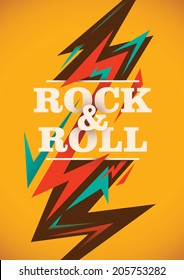 Abstract rock and roll poster. Vector illustration.