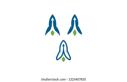 abstract rocket arrow logo icon vector
