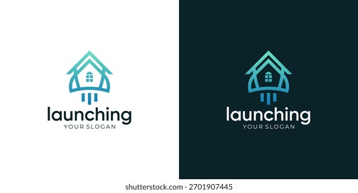 Abstract of Rocket Home Logo Design Vector Inspirations.	

