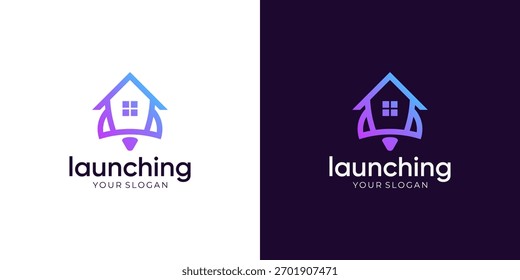 Abstractas de Inspiraciones de Vector de diseño de logotipos de Rocket Home.	
