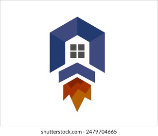 Abstrakte Raketenhaus Hexagon Logo Design Vorlage Illustration Inspiration